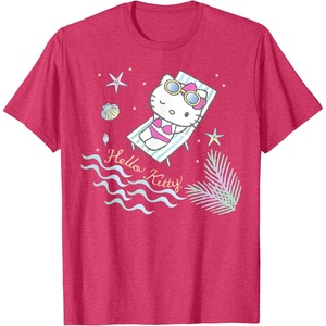 image:imageHello Kitty Hello Summer Tee Shirt TShirtRed Heather
