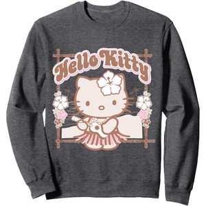 image:imageHello Kitty Hula Summer Sweatshirt SweatshirtDark Heather Grey