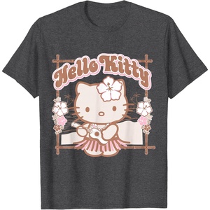 image:imageHello Kitty Hula Summer Tee Shirt TShirtDark Heather Grey