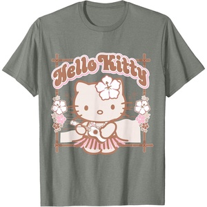 image:imageHello Kitty Hula Summer Tee Shirt TShirtOlive Heather
