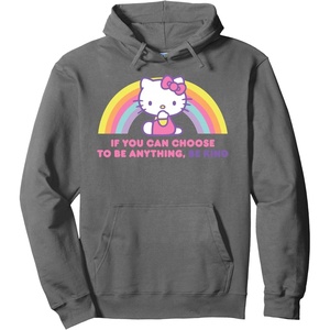 image:imageHello Kitty If You Can Choose to Be Anything Be Kind Pullover HoodieAsphalt Grey