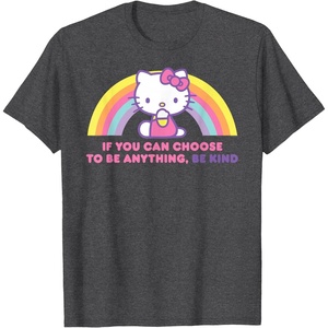image:imageHello Kitty If You Can Choose to Be Anything Be Kind TShirtDark Heather Grey