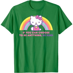 image:imageHello Kitty If You Can Choose to Be Anything Be Kind TShirtKelly Green