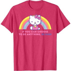 image:imageHello Kitty If You Can Choose to Be Anything Be Kind TShirtRed Heather