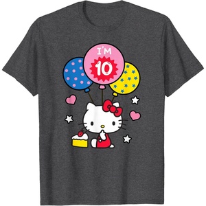 image:imageHello Kitty Im 10 Birthday TShirt TShirtDark Heather Grey