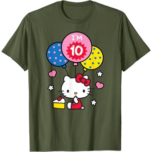 image:imageHello Kitty Im 10 Birthday TShirt TShirtOlive Green