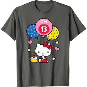 image:imageHello Kitty Im 13 Birthday TShirt TShirtAsphalt Grey