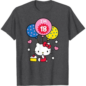 image:imageHello Kitty Im 18 Birthday TShirt TShirtDark Heather Grey