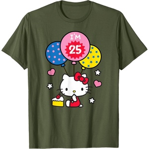 image:imageHello Kitty Im 25 Birthday TShirt TShirtOlive Green