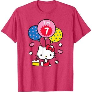 image:imageHello Kitty Im 7 Birthday TShirt TShirtRed Heather