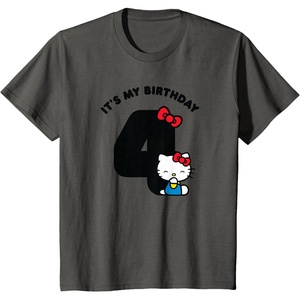image:imageHello Kitty Its My Birthday 4th 4 Years TShirtAsphalt Grey