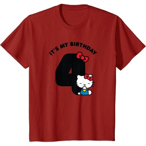 image:imageHello Kitty Its My Birthday 4th 4 Years TShirtCranberry Red