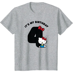image:imageHello Kitty Its My Birthday 4th 4 Years TShirtHeather Grey