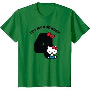 image:imageHello Kitty Its My Birthday 4th 4 Years TShirtKelly Green