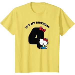 image:imageHello Kitty Its My Birthday 4th 4 Years TShirtLemon Yellow
