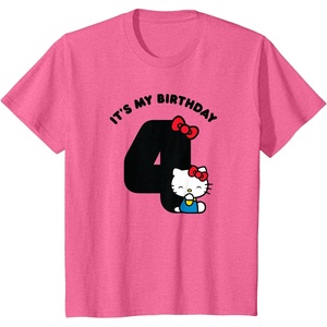 image:imageHello Kitty Its My Birthday 4th 4 Years TShirtPink Heather