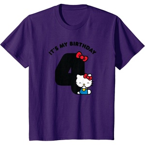 image:imageHello Kitty Its My Birthday 4th 4 Years TShirtPurple