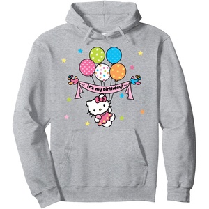 image:imageHello Kitty Its My Birthday Hoodie Pullover HoodieHeather Grey
