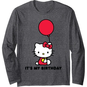image:imageHello Kitty Its My Birthday Long Sleeve TShirtDark Heather Grey