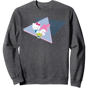 image:imageHello Kitty Keroppi My Melody Retro Sweatshirt SweatshirtDark Heather Grey