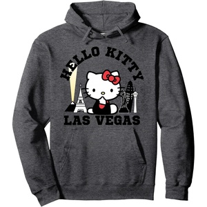 image:imageHello Kitty Las Vegas City Skyline Hoodie Pullover HoodieDark Heather Grey