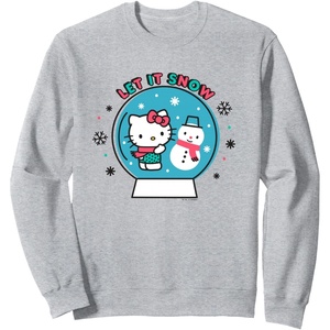 image:imageHello Kitty Let it Snow Christmas Sweater SweatshirtHeather Grey