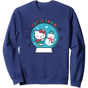 image:imageHello Kitty Let it Snow Christmas Sweater SweatshirtNavy Blue