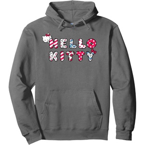 image:imageHello Kitty Logo Retro Icons Pullover HoodieAsphalt Grey