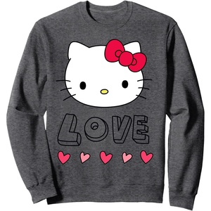 image:imageHello Kitty Love Valentine Sweatshirt SweatshirtDark Heather Grey