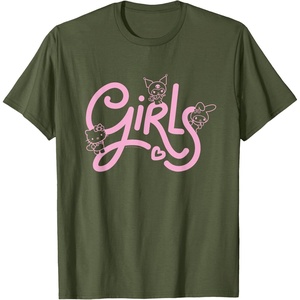 image:imageHello Kitty My Melody Kuromi Girls TShirt SmallOlive Green