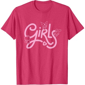 image:imageHello Kitty My Melody Kuromi Girls TShirt SmallRed Heather