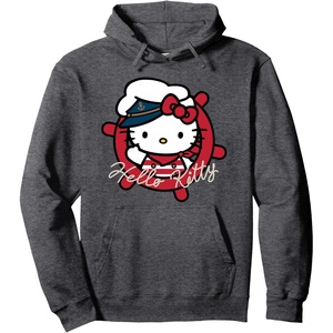 image:imageHello Kitty Nautical Sailor Hoodie Pullover HoodieDark Heather Grey