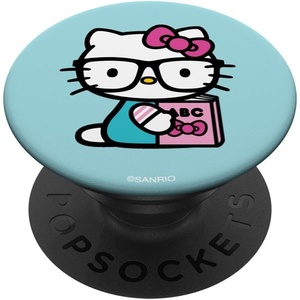 image:imageHello Kitty Nerd Glasses Reading Book PopSockets Adhesive PopGripAdhesive PopGrip