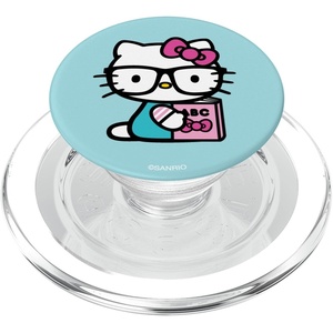image:imageHello Kitty Nerd Glasses Reading Book PopSockets Adhesive PopGripMagnetic PopGrip