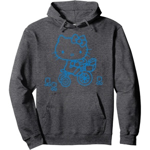 image:imageHello Kitty Retro Bike Ride Hoodie Pullover HoodieDark Heather Grey