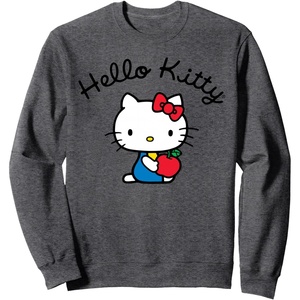 image:imageHello Kitty Retro Logo Long Sleeve SweatshirtDark Heather Grey
