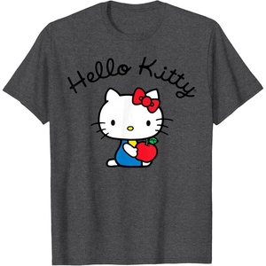 image:imageHello Kitty Retro Logo Tee Shirt TShirtDark Heather Grey