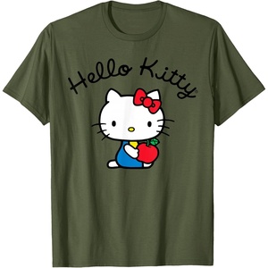 image:imageHello Kitty Retro Logo Tee Shirt TShirtOlive Green