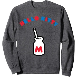 image:imageHello Kitty Retro Milk Bottle Sweatshirt SweatshirtDark Heather Grey