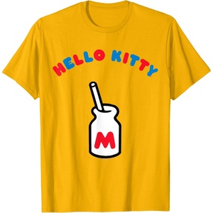 image:imageHello Kitty Retro Milk Bottle Tee Shirt TShirtGolden Yellow