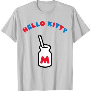 image:imageHello Kitty Retro Milk Bottle Tee Shirt TShirtSilver Grey