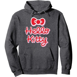 image:imageHello Kitty Signature Logo Hoodie Pullover HoodieDark Heather Grey