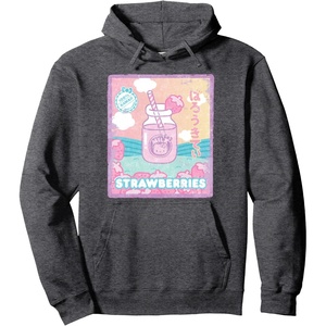 image:imageHello Kitty Strawberry Milk Bottle Pullover HoodieDark Heather Grey