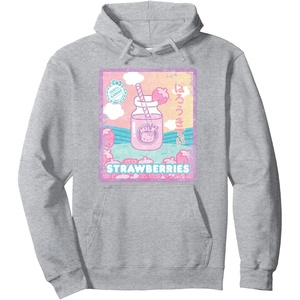 image:imageHello Kitty Strawberry Milk Bottle Pullover HoodieHeather Grey