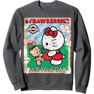 image:imageHello Kitty Strawberry Picking Farm SweatshirtDark Heather Grey
