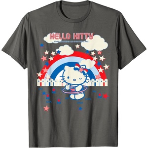 image:imageHello Kitty Summertime Americana Tee Shirt TShirtAsphalt Grey