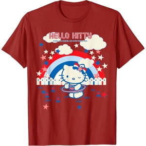 image:imageHello Kitty Summertime Americana Tee Shirt TShirtCranberry Red