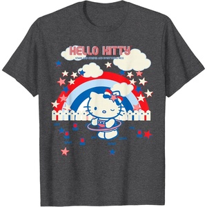 image:imageHello Kitty Summertime Americana Tee Shirt TShirtDark Heather Grey