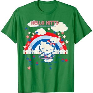 image:imageHello Kitty Summertime Americana Tee Shirt TShirtKelly Green