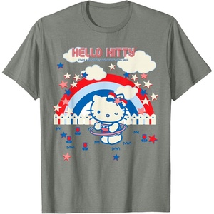 image:imageHello Kitty Summertime Americana Tee Shirt TShirtOlive Heather